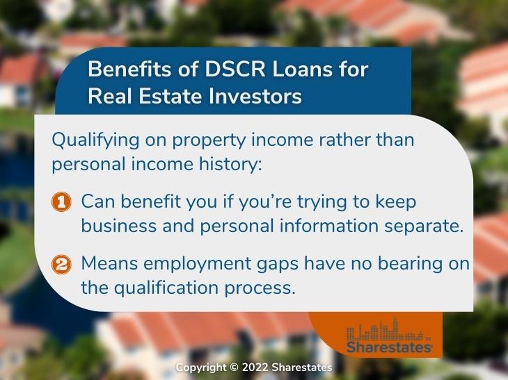 Callout 2: Benefits of DSCR loans for real estate investors - two listed