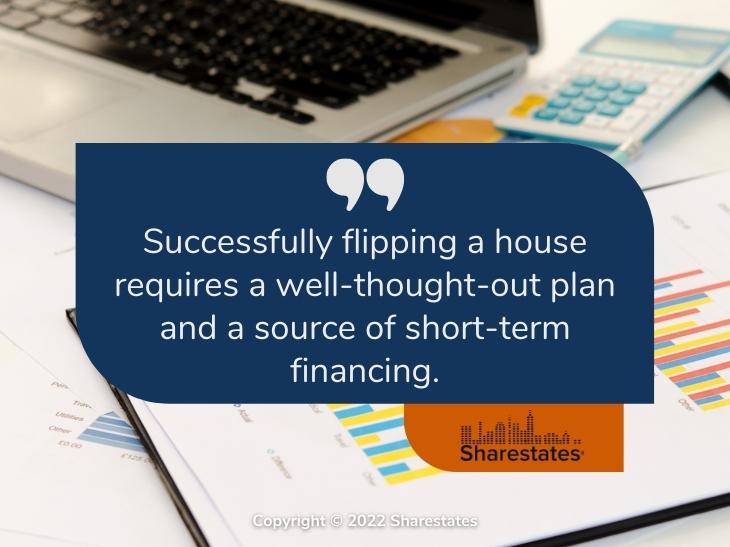 Callout 1: Financial planning for a fix and flip- quote from text about successful house flipping